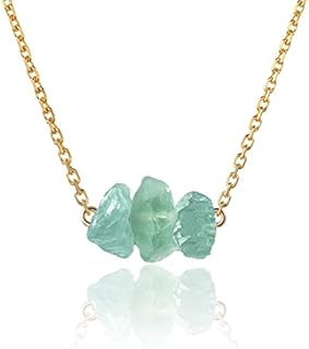 Crystals and Healing Stones Necklace Green Fluorite Rose Quartz necklaces Amethyst Citrine for Women Teen Girls Real Raw Handmade Cute 3 Stone Necklace Pendent Jewelry Protection Spiritual Gifts