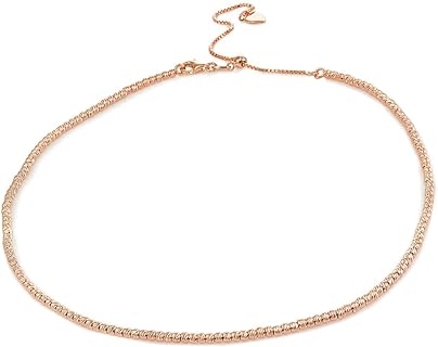 Chain Necklace, Bead Necklace, Layered Necklaces for Women, Choker Layering Necklace, Choker Necklace, Dainty Necklace, Choker Necklaces for Women, Necklace for Women, Diamond-cut Bead Chain Necklace