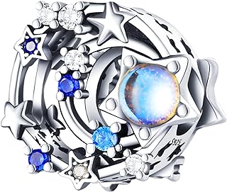 Charming Cat Heart Boho Dreamcatcher Star Moon Shell Pendants Bracelet with Zircon and Sterling Beads, Perfect Birthday/Graduation/Honeymoon Gift for Everyone by NUJIFFY