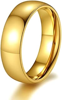 Gold-Plated Stainless Steel ChainsProMax Costume Wedding Bands for Men and Women, Classic Plain Design, Available in Various Sizes, Perfect Gift Option