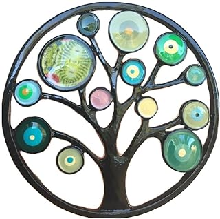 Tree Brooch Pin for Women, Men, Girls, and Boys, Colorful Enamel Tree of Life Pin, Two Inches, Green Tone