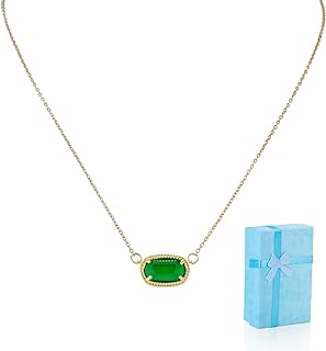 Winshall Necklaces for Women with 14K Gold Plated Pendant Rose Quartz Necklace Synthetic Gemstone Adjustable Gold Chain Fashion Necklaces Jewelry Birthday Wedding Gifts For Her