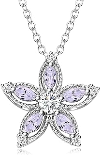 925 Sterling Silver Cable Chain Necklace with Zircon Pendant for Women, Love Heart Birthstone Design, Perfect Jewelry Gift for Wives, Girls, and Her on Valentines