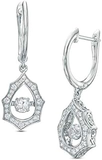 0.50 CT Round Created Diamond Vintage Dancing Diamond Dangle Earrings 14K White Gold Over