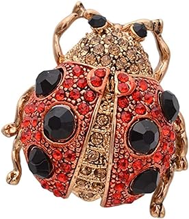 SaiDian 1 Pcs Ladybug Brooch Pins for Women Animal Beetle Pin Crystal Enamel Brooch Pin