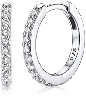 Hinged Clasp 10mm 925 Sterling Silver Hoop Earrings for Men and Women - Versatile Unisex Design - Ideal for Sensitive Ears and Gift-Packaged