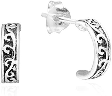 Chic Sterling Silver Swirl Hoop Earrings with Push Back Design for Stylish Everyday Wear