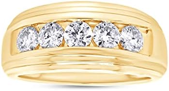 Men's Rose Gold Wedding Ring with Lab-Created Diamond for Grooms, Round Design by SAVEARTH DIAMONDS