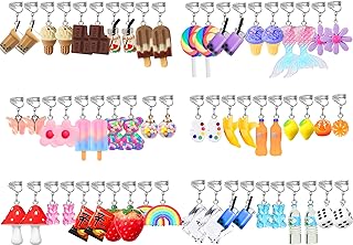30 Pairs Clip On Earrings Cute Weird Funny Earring for Women Girls Kawaii Aesthetic Non Pierced Fun Dangle Drop Earring Set