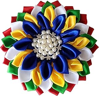 4.5 Inch Eastern Star Brooch with Pin Clasp - Alloy Metal Blooming Flower Design for Women