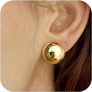 Awinesn Chunky Gold Earrings for Women Trendy Gold Statement Drop Stud Earrings Dainty Thick Stud Earrings Hypoallergenic 14K Gold Plated Square Heart Geometric Earrings Jewelry Gifts for Women Girls