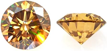 VVS1 Clarity Champagne Moissanite Engagement Ring, Brilliant Round Cut Gemstone Ideal for Handmade Jewelry - Necklace, Earrings, Pendant