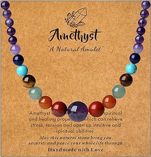 MAIBAOTA 7 Chakra Necklace for Women, Natural Healing Crystal Beaded necklace, Handmade Stone Bead Necklace, 20 inches Length Gemstone Jewelry, Christmas Gifts for Women