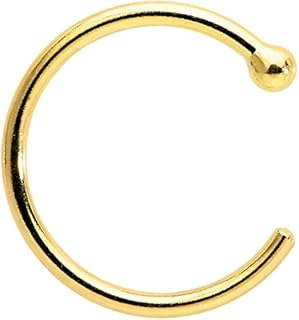 Unisex Body Candy 18K Yellow Gold Nose Hoop Ring - Comfortable Fit, Hypoallergenic, 20 Gauge 5/16 Diameter, Ideal for Sensitive Skin
