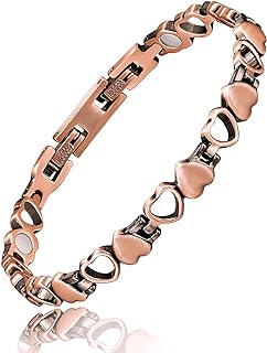 Copper Bracelets For Women Copper Magnetic Bracelet For Women Magnetic Copper Bracelet With 3 More Smarter Clasps Love Heart Jewelry Gift for Women Girls