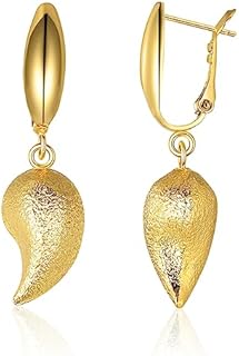 Gold Filigree Heart Teardrop Dangle Earrings with French Wire Back for Women, Brass Elegant Fashion Jewelry Gift