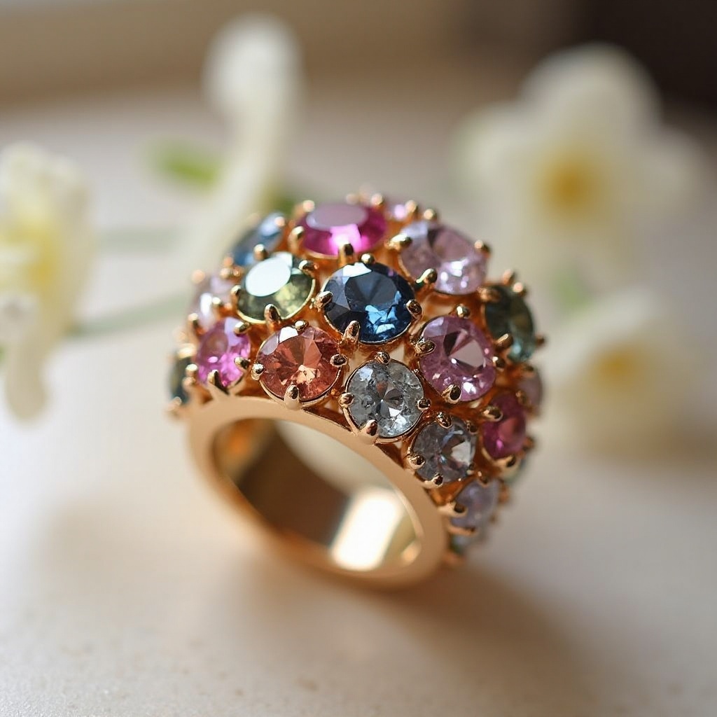 breiter ring mit steinen