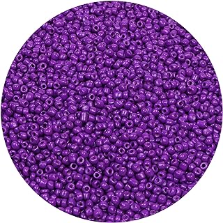 2200pcs Glass Seed Beads Bulk, 4mm 6/0 Pony Beads Bulk for Jewelry Making Mini Spacer Beads Loose Beads Craft Small Glass Seed Beads for DIY Bracelet Wrist (Purple)