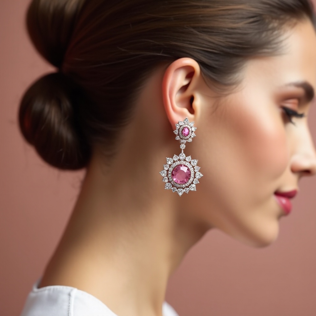 boucles d'oreilles roses piaget