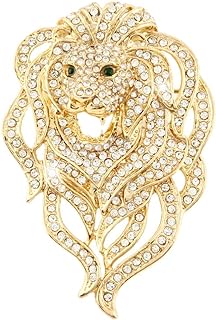 EVER FAITH Austrian Crystal Gorgeous Animal Lion Head Brooch