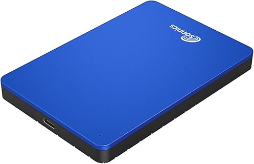 Disco Duro Externo Sonnics de 1TB USB 3.1 Tipo C, Compatible con Windows, Mac, Smart TV, Xbox y PS4/PS5, Ultrafino y Portátil en Azul para Almacenamiento de Películas y Juegos