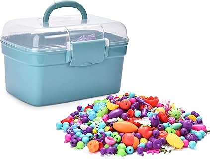 Jewelkeeper Bracelet Jewelry Making Kit for Girls - Arts and Crafts for Kids - Snap Pop Beads - Jewelry Making Kit - DIY Necklace Hairband Bracelet Ring Earring - Gifts Toy Set - Glow in The Dark