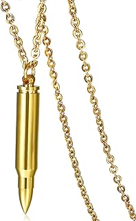 Bullet Memorial Keepsake Pendant Locket Stainless Steel Cremation Ashes Urn Necklace Funeral Casket Urn Pendant Keepsakes for Men Women