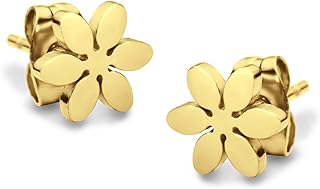 Stainless Steel Daisy Flower Stud Earrings with Post-and-Nut Back Finding for Girls and Women, Delicate & Timeless Design