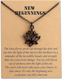 Yoga Lotus Flower Aum Om Ohm Sanskrit Symbol Pendant Necklace Spiritual Jewelry Inspirational Gift Gift