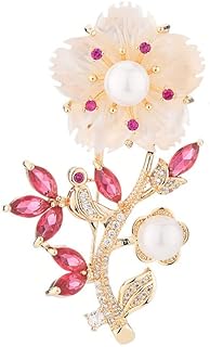 JOYWIKO Brooches and Pins with Pearl and Crystal, Fashion Elegant Lapel Pin Jewelry Gifts for Women, Fashionable Accessories