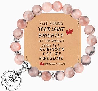 Women's Inspirational Blessing Beads Bracelet with Bead Chain and Buckle Clasp, Featuring Healing Agate Stones in Unique Copper Design - Perfect Gift for Moms, Friends, Teachers