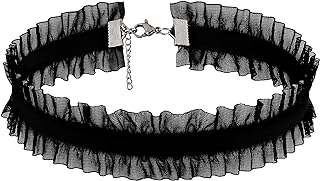 Sacina Women's Gothic Black Choker with Cable Chain, Vintage Victorian Design, Ideal Stainless Steel Jewelry Gift for Special Occasions