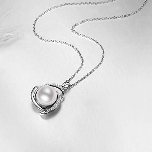 Fine Jewelry Gifts for Women 925 Sterling Silver Freshwater Cultured White Pearl Pendant Necklace