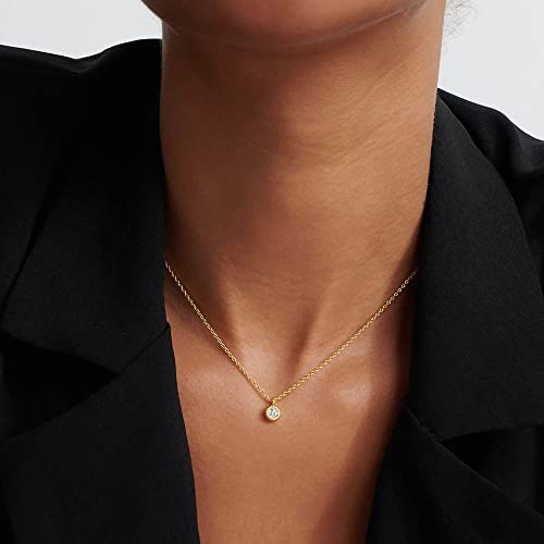 Cubic Zirconia Necklace for Women,Dainty 14k Gold Diamond Necklace for Women Simple CZ Diamond Heart Pendant Necklaces for Women Trendy Gold Choker Necklaces For Women Aesthetic Gold Jewelry Gift for Girls