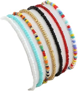 SINLOV Bracelet de Cheville en Perles de Rocaille Boho pour Femmes, Taille Unique, Style Rétro et Élégant, Idéal pour la Plage et Tenues Quotidiennes