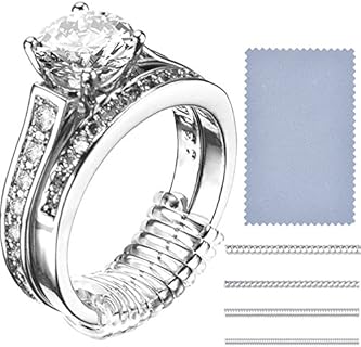 Frienda 16 Pack Ring Sizer Adjuster for Loose Rings Women 4 Sizes Invisible Plastic Rings Sizers with Polishing Cloth