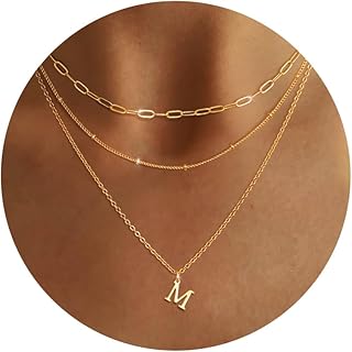 FIOROYAL Damen Kette mit Buchstaben-Anhänger - 14K vergoldete Initialen Halskette, Layered Goldkette, individuell und hochwertig, ideal für stilbewusste Frauen und Mädchen