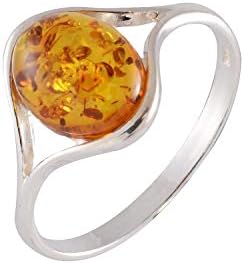 Sterling Silver and Baltic Honey Amber Ring Khloe