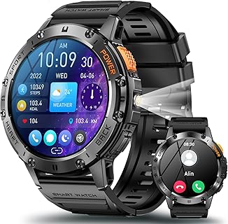 Tanpluto スマートウォッチ 通話機能付き、1.43インチAMOLEDスクリーンと530mAhバッテリー、防水防塵でアウトドアや日常に最適。