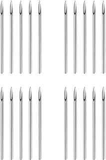 Vsnnsns 16G Body Piercing Needles - Stainless Steel, Ideal for Belly, Nose, Cartilage and More - Hygienic and Durable with Stainless-Steel Gems, Pack of 20
