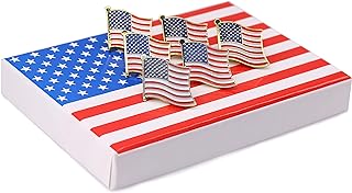 Solid Metal Pin Clasp American Flag Lapel Pin with Gold Tone Finish for Patriots - Star and Stripes Design