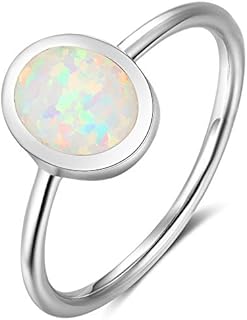 Jude Jewelers Stainless Steel Oval Shape Simulated Fire Opal Wedding Engagement Proposal Ring
