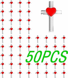 CINFAC small metal silver cross lapel pin Cross with Heart Pin Religious Christian Chaplain Cross pins bulk (50)