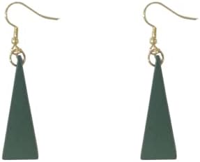 Unique Triangle Drop Wooden Earrings with French Wire for Women and Girls featuring a Geometric Design