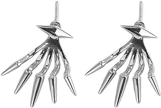 Spike Ear Jacket Dangle Drop Stud Earrings for Women Men Girls S925 Sterling Silver Fashion Punk Personalized Front Back Cuff Minimalist Piercing Hypoallergenic Jewelry Gifts