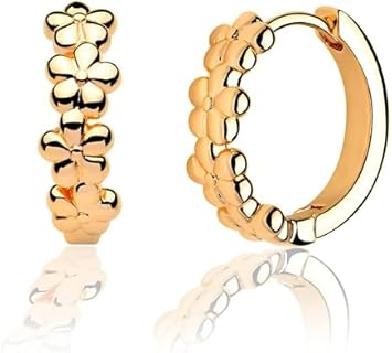 FETTERO 14K Gold Plated, Hypoallergenic, Clutchless Zircon Huggie Hoop Earrings for Women - Small, Lightweight, and Dainty
