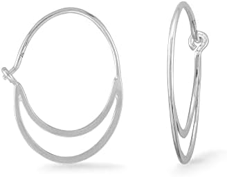 Boma Jewelry Sterling Silver Open Crescent Hoop Earrings