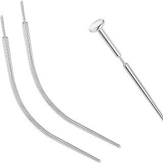PunkTracker 20g/18g/16g/14g Curved ASTM F136 Titanium Piercing Kit Taper Insertion Pin for Threadless Tragus Helix Lip Nose Helix Piercing Jewelry Cartilage Earrings Labret Studs Nose Stud Stretcher