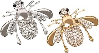 2PCS Honey Bee Bumble Bee Pin Brooch for Women Cute Animals Brooches Gold Silver Pins Fashion Charm Jewelry for Girls Accessories Funky Bee Gifts