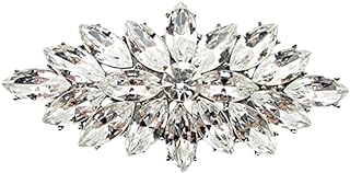 Marquise Rhinestone Corsage Brooch Pin for Women Girls Unisex Silver Plated Fashion Color Austrian Crystal Cluster Big Bouquet Brooches Lapel Pins Art Deco Dress Accessories Elegant Wedding Christmas Festival Jewelry Gift